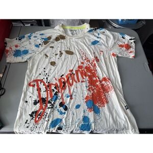 Encrypted Mens Drippin Multi Color Paint Splatter Crew Neck T-Shirt Size 4X